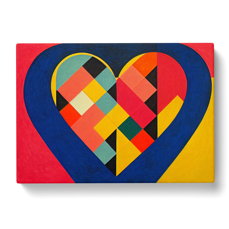 Modern Love Heart Abstract - Wrapped Canvas, 35cm H x 50cm W x 3cm D