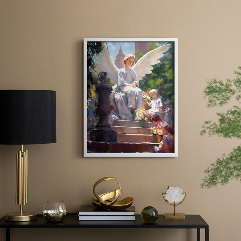 Religious Series CDLXV, reproduction encadrée - bois massif, H 15 po x l 12 po, Blanc