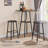 2-Tier High Top Pub Table, Counter Height Table with Storage,Black