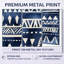 Motif tribal indigo - Boho abstrait, impression murale en métal-1074775533
