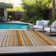 Kinslee Washable Striped Indoor / Outdoor Rug