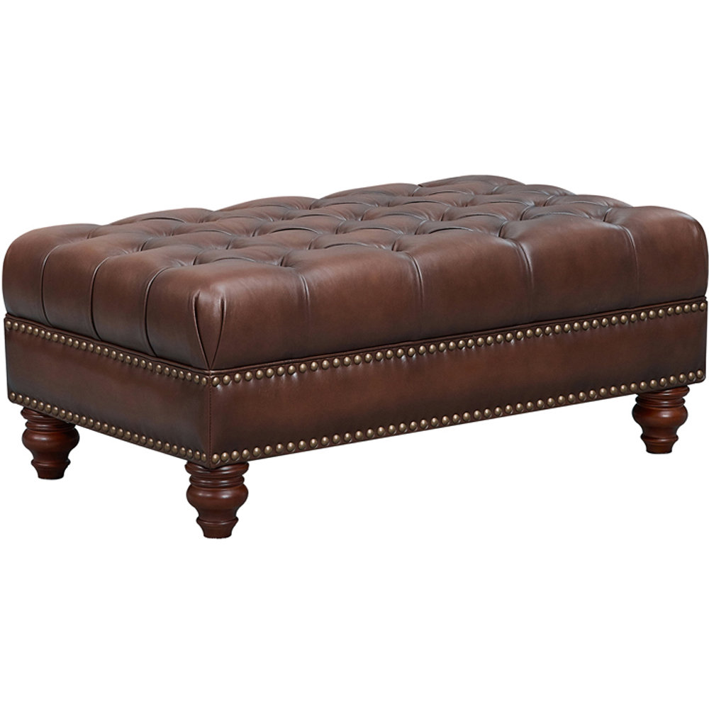 Leather Tufted Ottoman