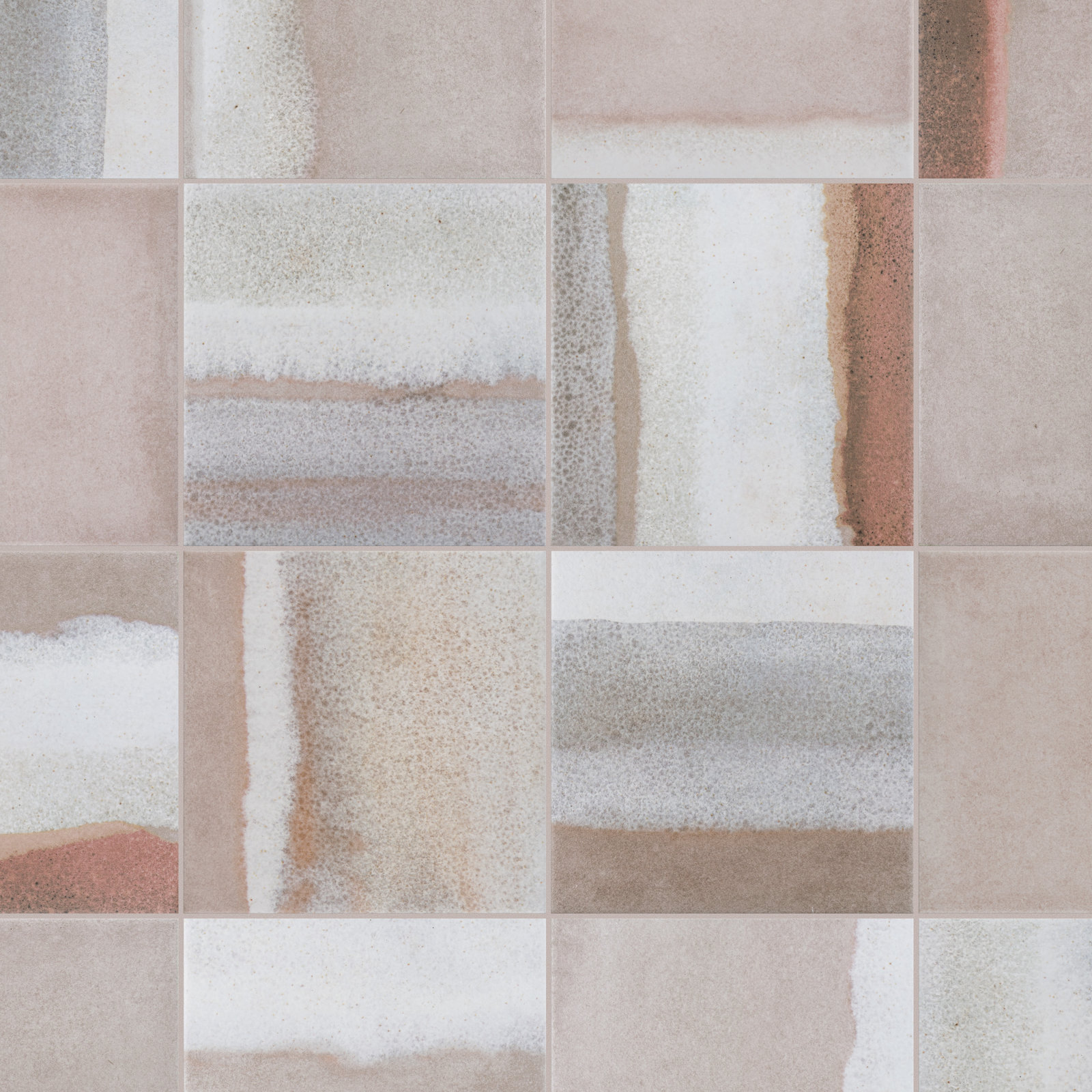 Matter Canvas 6" x 6" Porcelain Stone Look Floor and Wall Tile, Taupe/Red