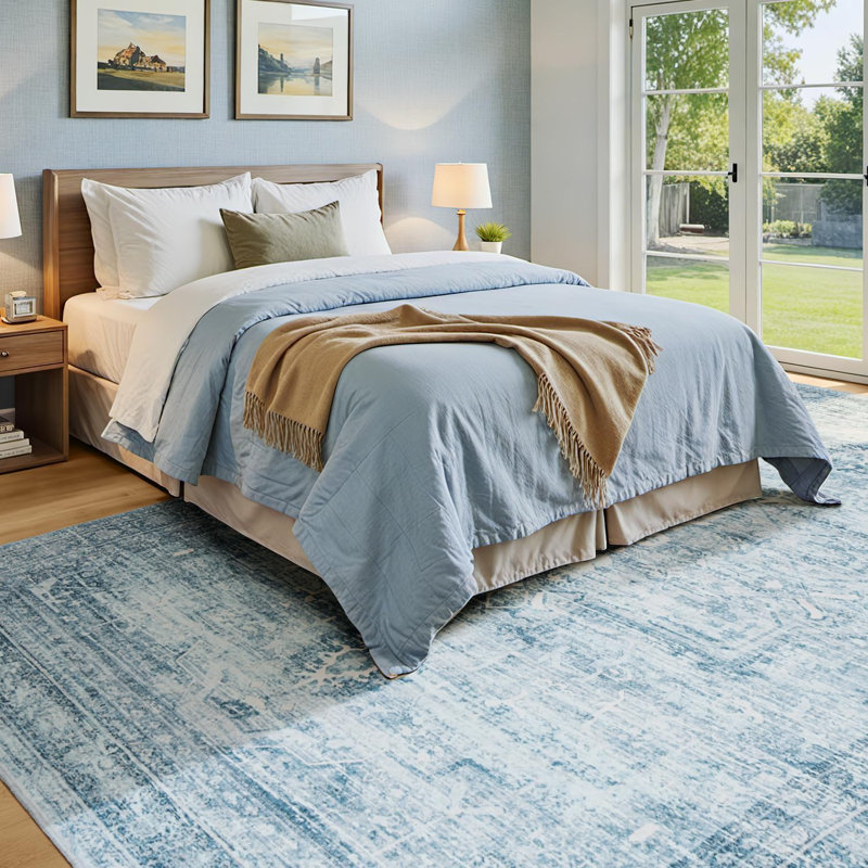 Tapis bleu 8 pi x 10 pi