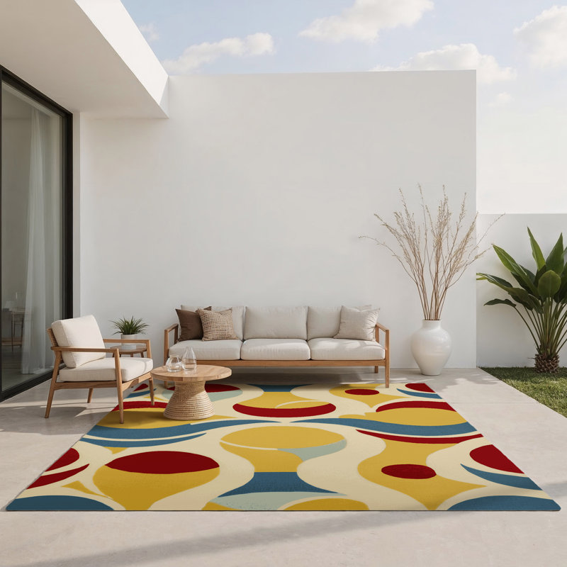 Tapis intérieur et extérieur Funky Pulse, Rectangulaire 8 pi x 10 pi