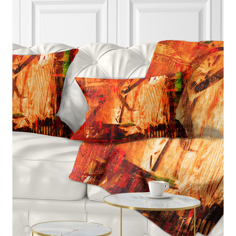 Abstrait rouge feu - coussin imprimé abstrait