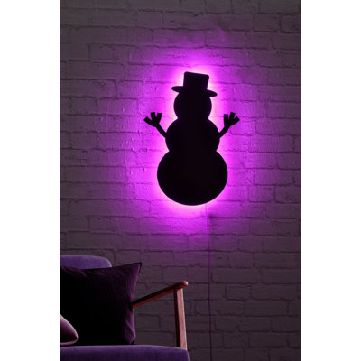 Élégant éclairage décoratif à DEL, couleur rose, 9,8 x 13,8 pouces | Base en bois aggloméré noir (0,1 pouce d'épaisseur), 60 DEL / m | 600 lumens, luminosité 3500K | Système de suspension murale intégré, parfait pour la décoration intérieure et l'éclairage ambiant