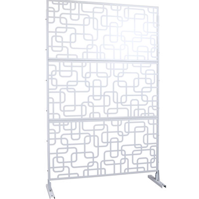 Écrans d'intimité pour l'extérieur 76 po x 48 po, blanc - pour patio, balcon confort Écrans en métal 48 po x 76 po, pour terrasse, décor de jardin
