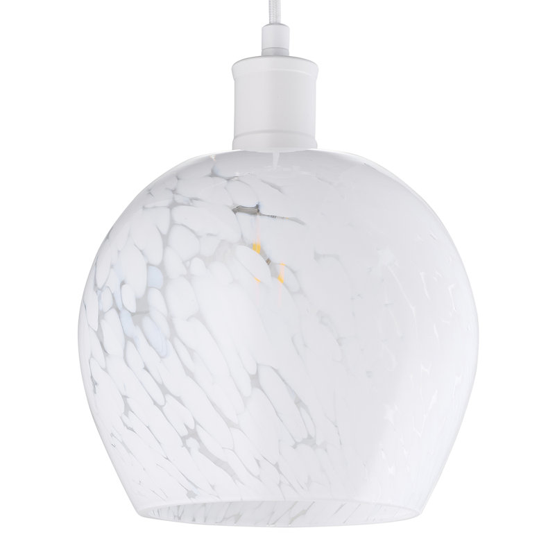 Machesney 17cm H Glass Round Pendant Shade ( Screw On ) in White