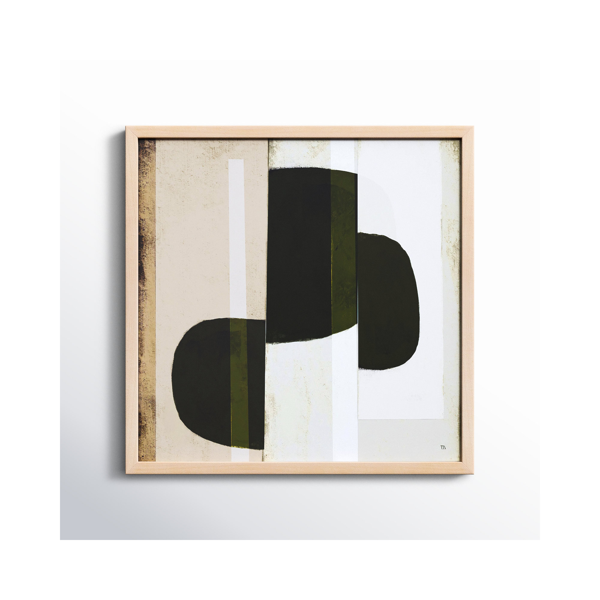 Collage 2 by StudioM, 30" H x 30" W x 1.25" D, Maple Framed Paper