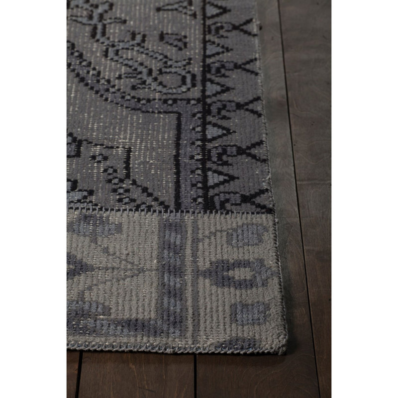 Tapis gris à motif contemporain Donise, Rectangle 5 pi x 7 pi 6 po