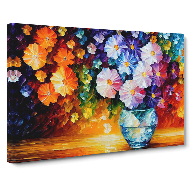 Assorted Flowers Painting Vol.1 Abstract - Wrapped Canvas, 40cm H x 60cm W x 3cm D