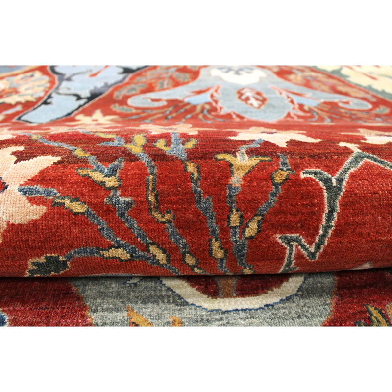 Oriental Area Rug in Red/Black/Blue, Rectangle 8' x 10'