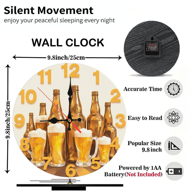 horloge de bouteilles de bière