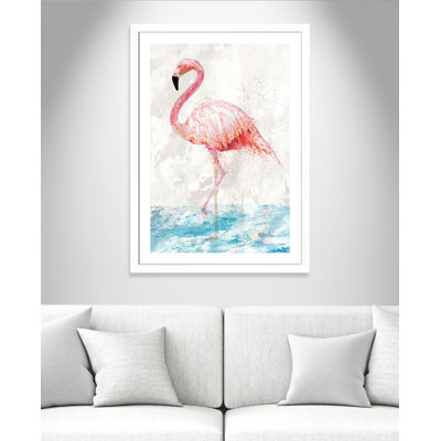 Beanca «Flamingo Splash», impression encadrée