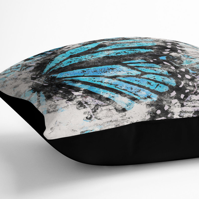 The Butterfly Effect Watercolour Cushion with Filling, Black, 55cm H x 55cm W x 20cm D