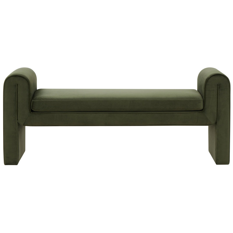Garth Velvet Bench, Forest Green