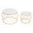 Set Of Two Side Tables With White Marble Top And Gold Frame