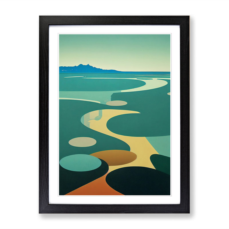 Pond Abstract - Picture Frame Print, Black, 64cm H x 46cm W x 2cm D