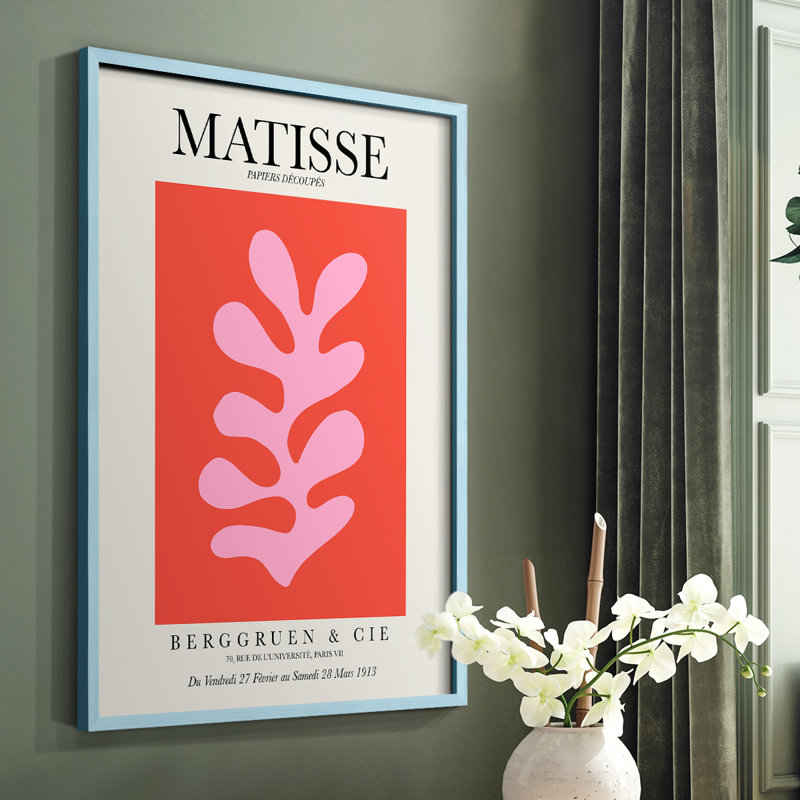 Matisse XCIV, reproduction encadrée - bois massif, Bleu, H 10 po x l 8 po