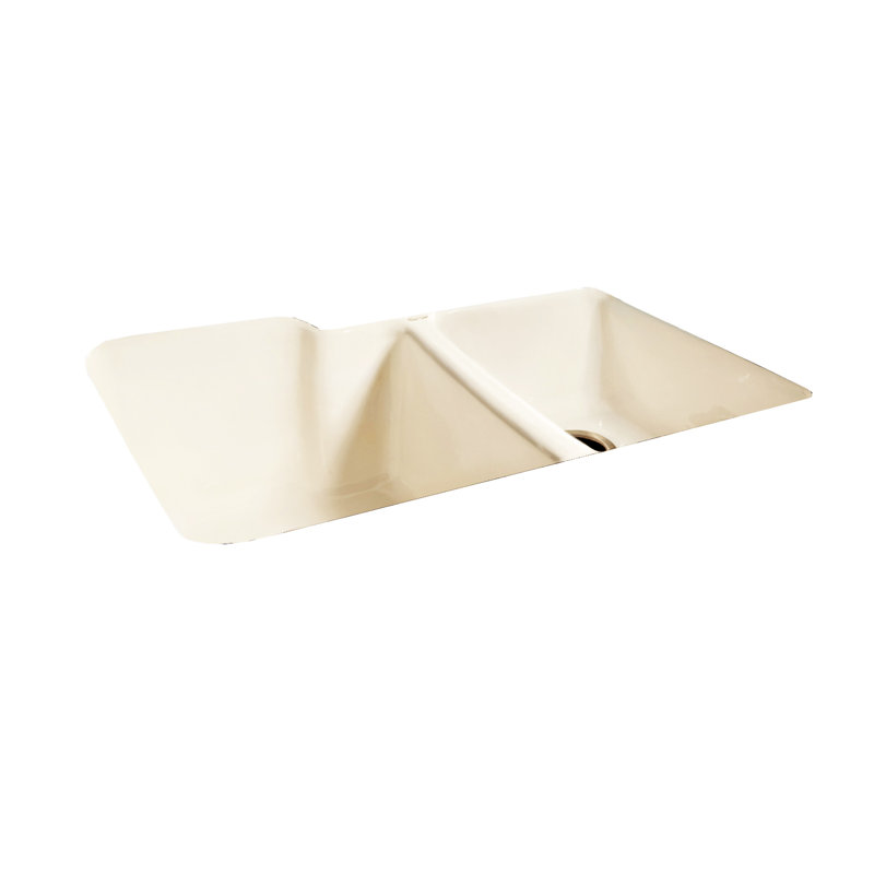 Évier de cuisine à double cuve encastrable L 33 po x l 22 po Redondo, Biscuit