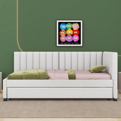 Ileana Upholstered Daybed With Trundle Twin Size Sofa Bed Frame