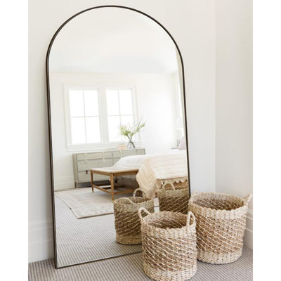 Full Length Mirror, Oversized Floor Mirror With Stand For Bedroom, Living Room Cloakroom, Arch Style