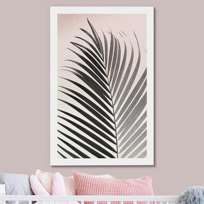 IDÉE4WALL, reproduction d'art sur toile, pastel, froid, bichromie, île de la jungle, feuille de palmier, nature sauvage, art numérique moderne, éléments décoratifs, rustique, détente / calme, multicolore, pour le salon, la chambre à coucher, le bu