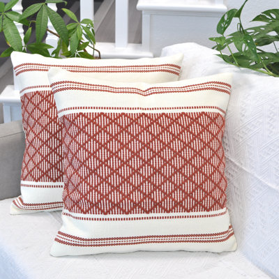 Dorothene Outdoor Indoor  Pillow Covers Geometric Checkered Pattern Plaid Woven Cushion Covers Pillow Cases