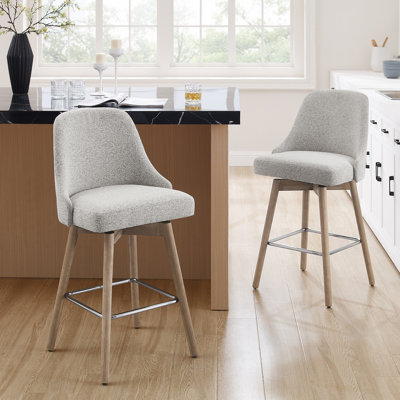 Hiott Swivel Upholstered Counter Stool