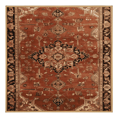 Machine Washable Persian Brown Area Rug