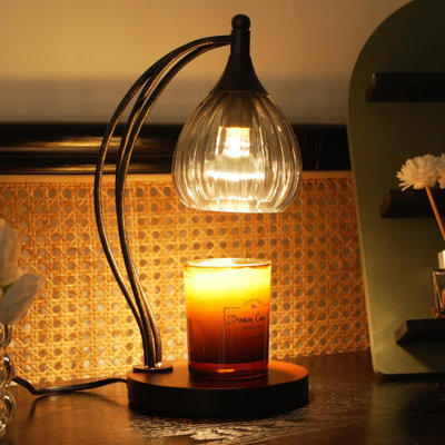 Candle Warmer Lamp With Timer Dimmer - Electric Light Wax Warmer For Jar Candles - Lamp With 2 Bulbs, New Home Decor.(Gray)