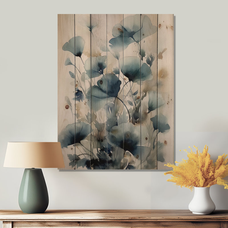 Henlee - Art mural floral sur bois de pin naturel, H 44 po x l 34 po