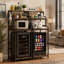 Mini-réfrigérateur à 4 niveaux avec rangement Vintage, mini-armoire de rangement avec rangement, support pour micro-ondes, support pour four à micro-ondes avec rangement, mini-tablette de réfrigérateur pour bureau à domicile, brun