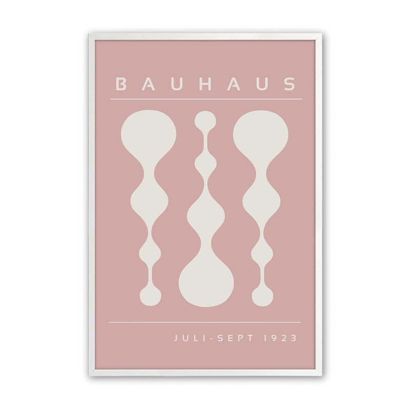 Pink Retro Bauhaus II, impression dans un cadre, H 11 po x l 9 po x P 1,25 po, Reproduction encadrée sans passe-partout