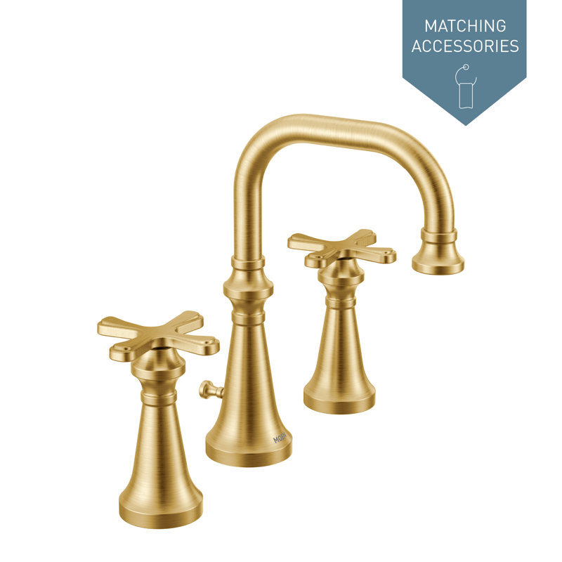 Moen Colinet Two-Handle Widespread Bathroom Faucet Trim Kit, Valve Required, Brushed Gold