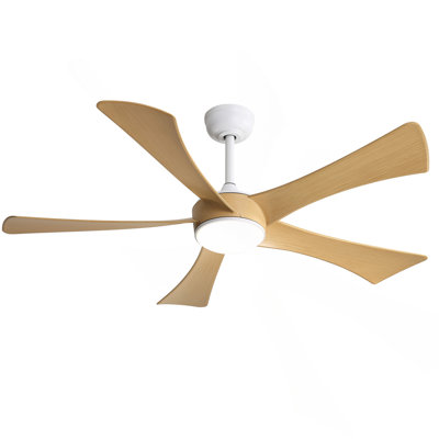 52 Inch Modern Ceiling Fan With 22W LED Light And Remote Control 5 ABS Blades For Living Room