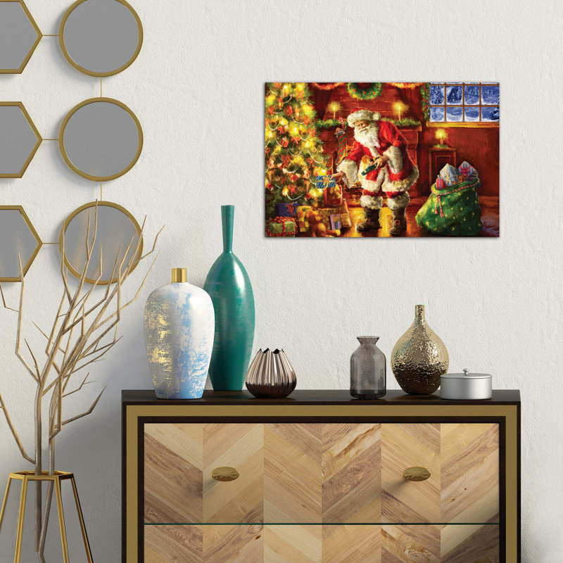 Santa Putting Gifts Under Tree by Marcello Corti - Wrapped Canvas Print, 66.04 cm H x 45.72 cm W x 1.91 cm D