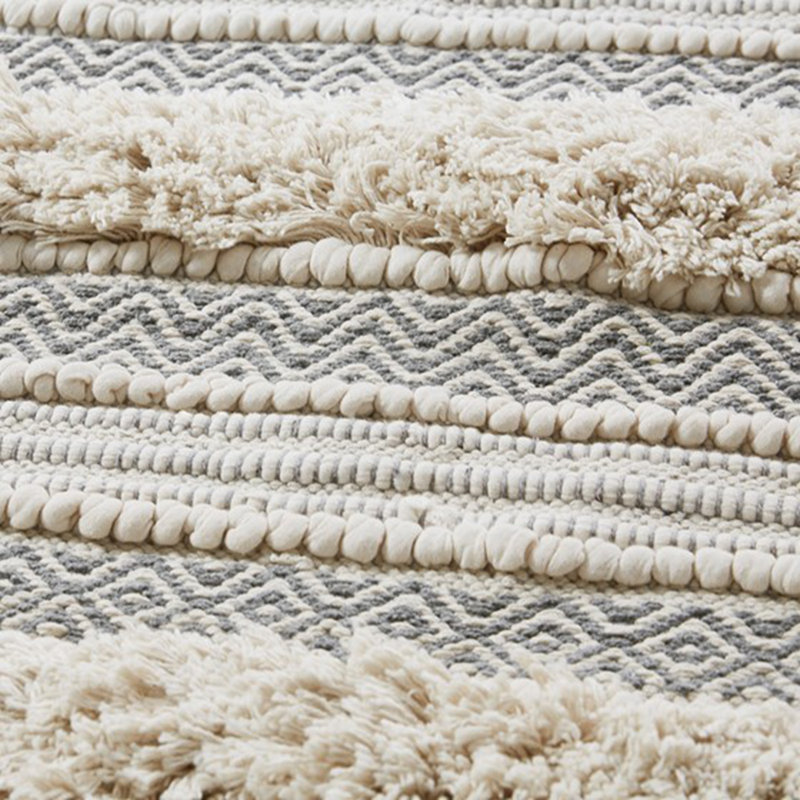 Woven Texture Stripe Bath Rug, Gray