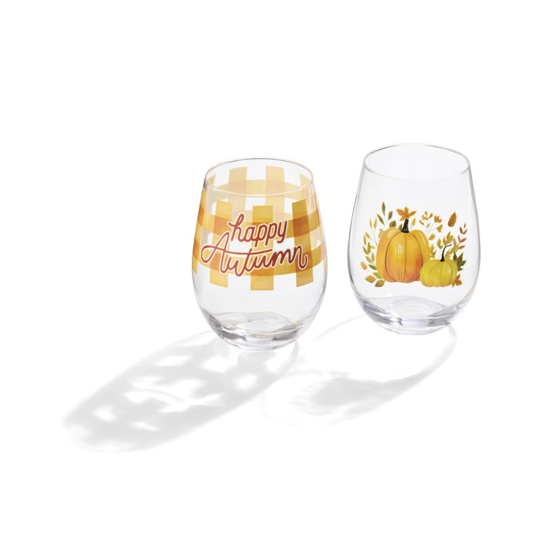 Verres à vin sans pied Cambridge Harvest, ensemble de 2