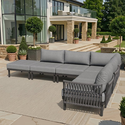 6 Person Outdoor Patio Sectional Sofa Set