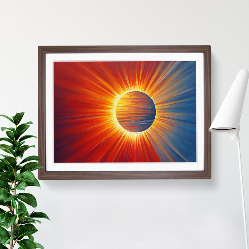 XH1022-8989X The Rising Sunset Vol.7 Abstract - Single Picture Frame Print, 46cm H x 64cm W x 2cm D, Walnut