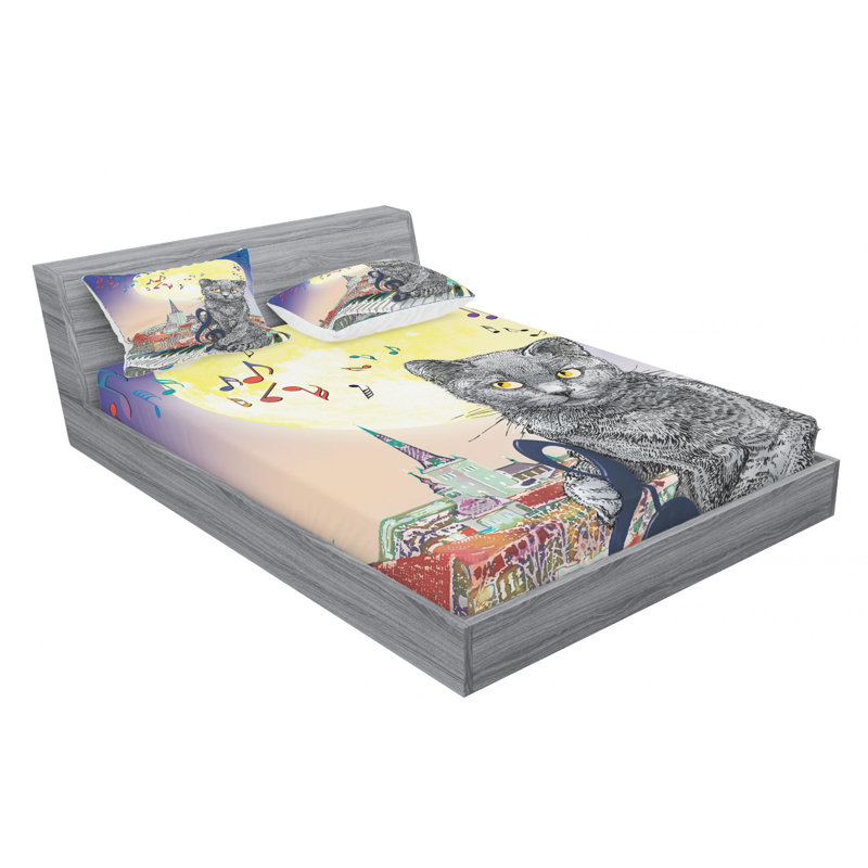 Microfiber Sheet Set, Queen Sheet Set with Fitted Sheet