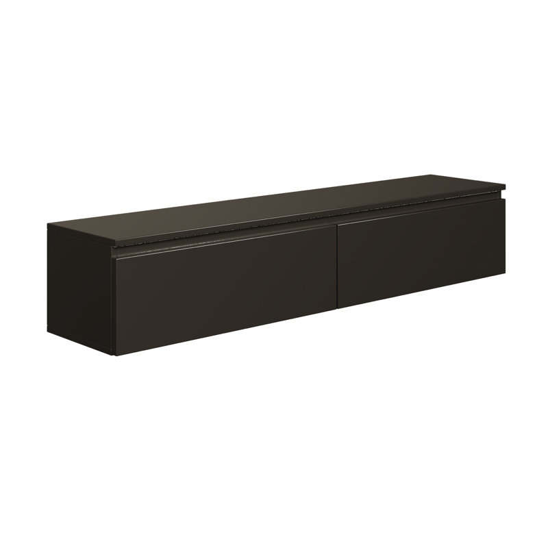 Syvanna Wall-Mounted TV Cabinet, 28.4cm H x 150cm L x 31.8cm W, Black