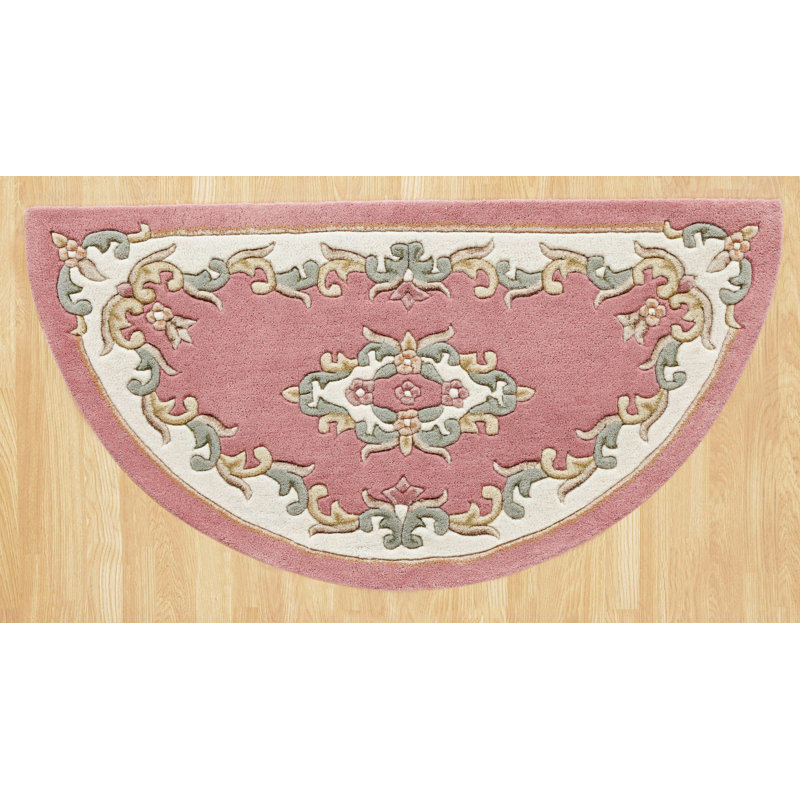 Hounslow Oriental Wool Hand Tufted Area Rug, Semi Circle 69 x 138cm