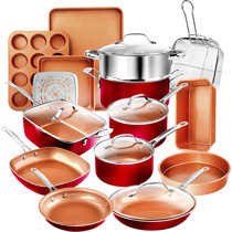 Red Nonstick Cookware Set for Kitchen Utensils With Free Shipping Clean  Ceramic 24 Piece Non Stick Aluminum Cookware Set Object - AliExpress