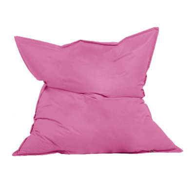 Fauteuil à billes de qualité supérieure, rose, 70,9 x 55,1 x 11,8 pouces | 100% polyester imperméable | Rembourré de mousse de polystyrène 100% perle originale | Système de double fermeture à glissière cachée | Nouveauté moderne pour le divertissement extérieur