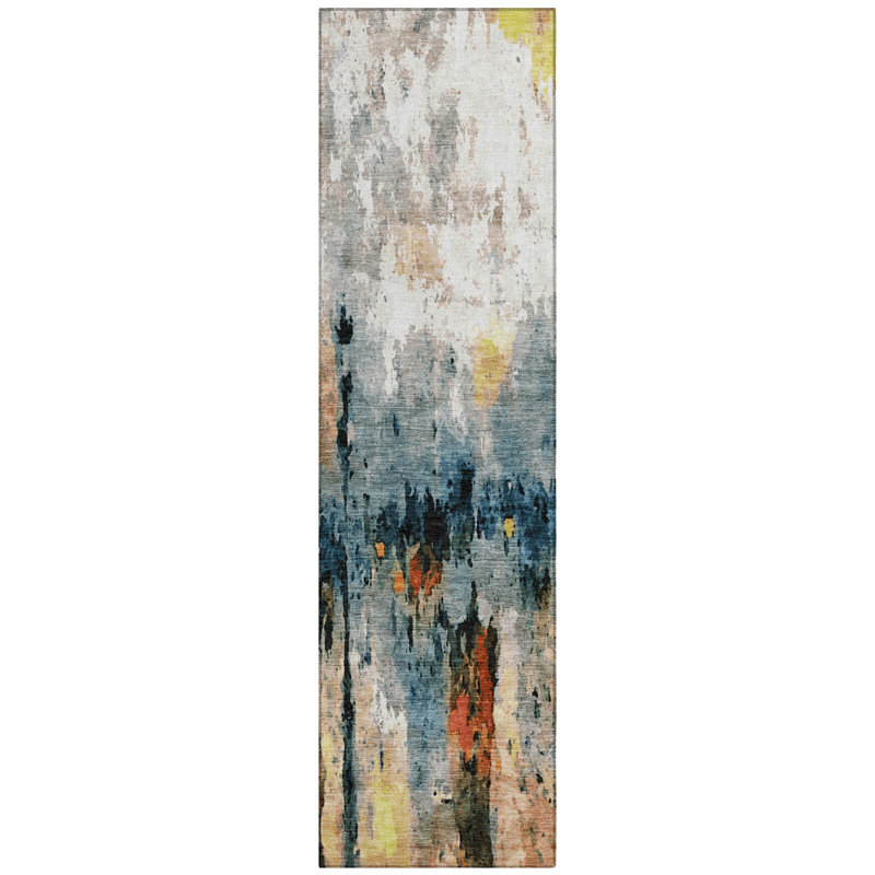 Machine Washable Indoor/Outdoor Pablo ACN2284 Abstract Rug, Runner 2'3" x 7'6"