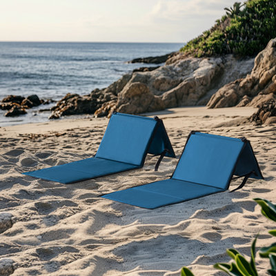 SUNJOY Portable Beach Mat Chair with Adjustable Backrest for Adults (Set of 2)