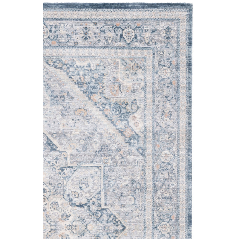 Tapis 689 crème / bleu, Rectangle 8 pi x 10 pi